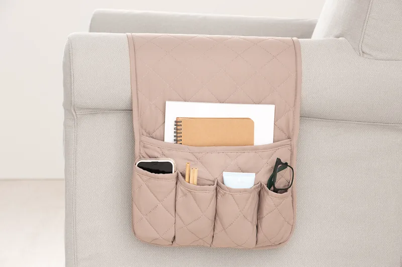 Κάλυμμα Θήκη Οργάνωσης Καναπέ 89x33 Quilt - C/18 Λινό -10+ Χρώματα Διαθέσιμα-Καλύμματα Σαλονιού