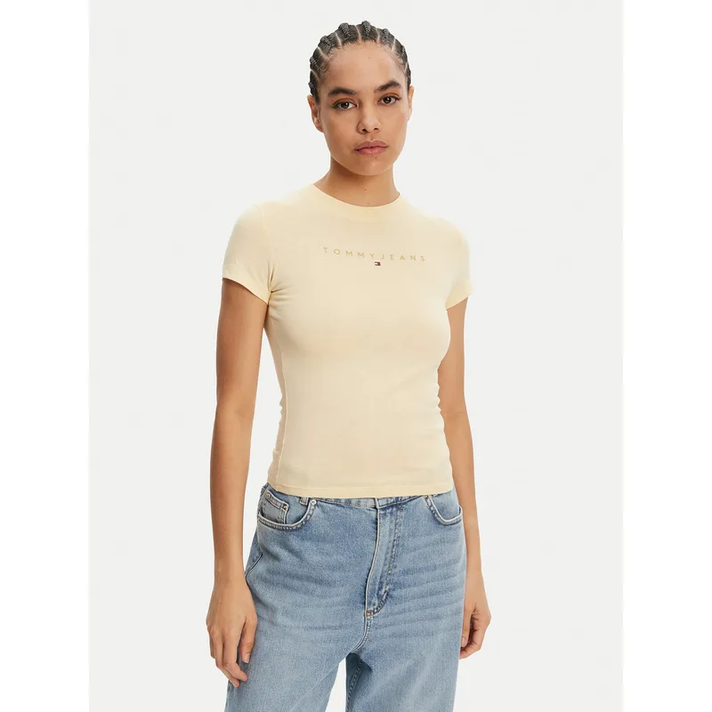 Tommy Jeans T-Shirt Tonal Linear DW0DW20315 Κίτρινο Slim Fit