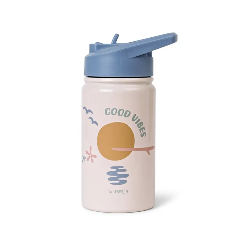 Παγούρι - Θερμός 350ml Με Καλαμάκι Saro Good Vibes 74510