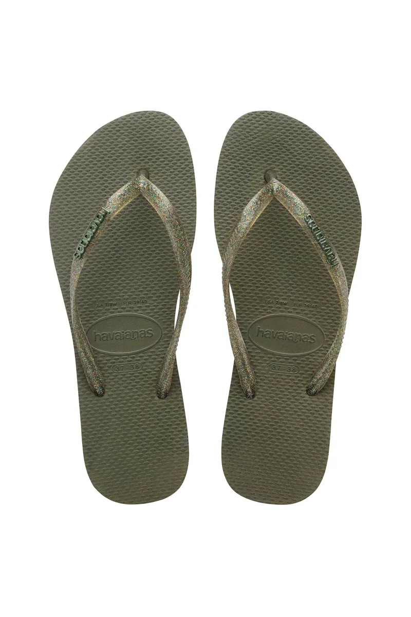 Havaianas γυναικείες σαγιονάρες "Slim Logo Metallic" - 4119875 Πράσινο Ανοιχτό