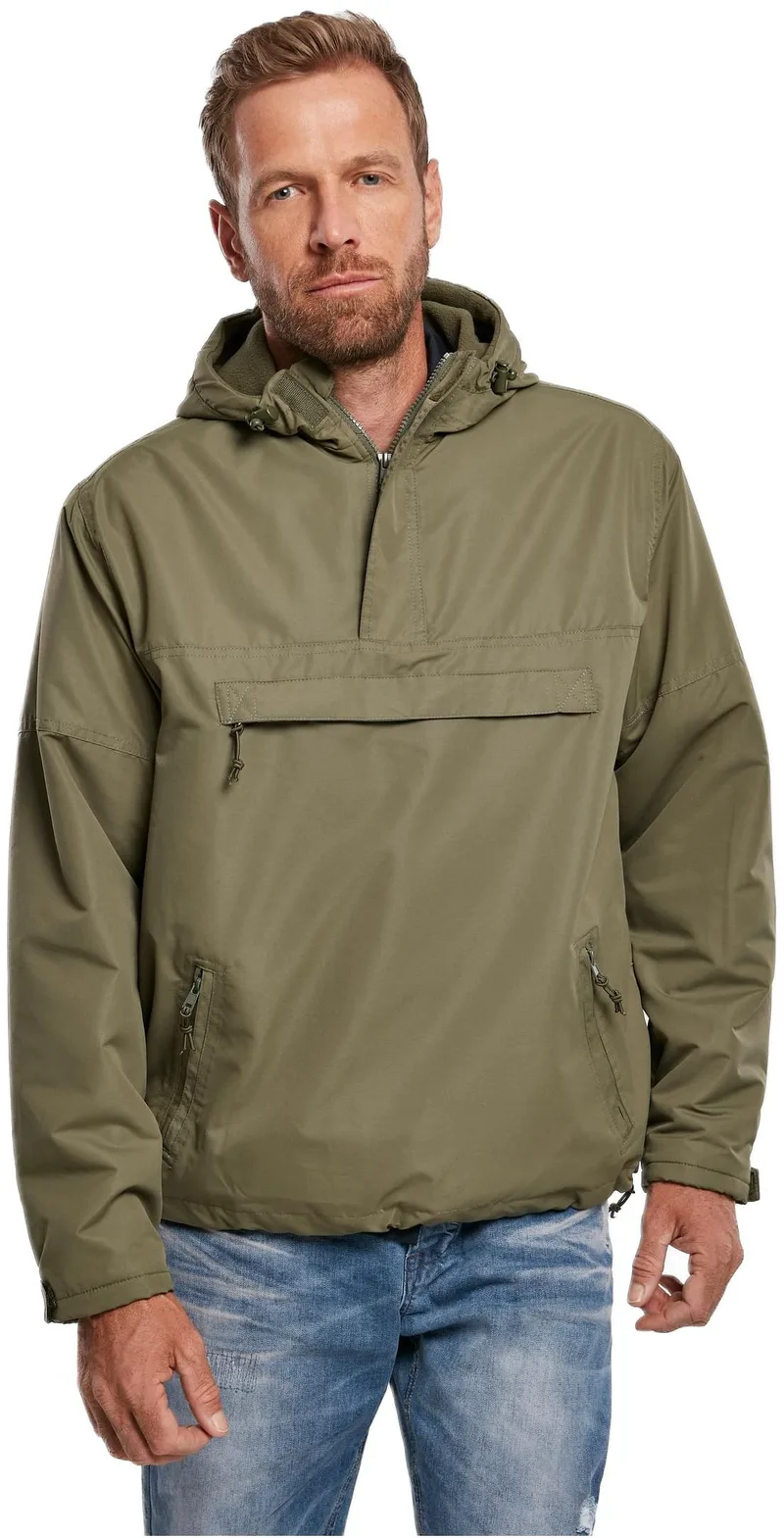 Fleece Pull Over Windbreaker Brandit BD3001-00176 olive