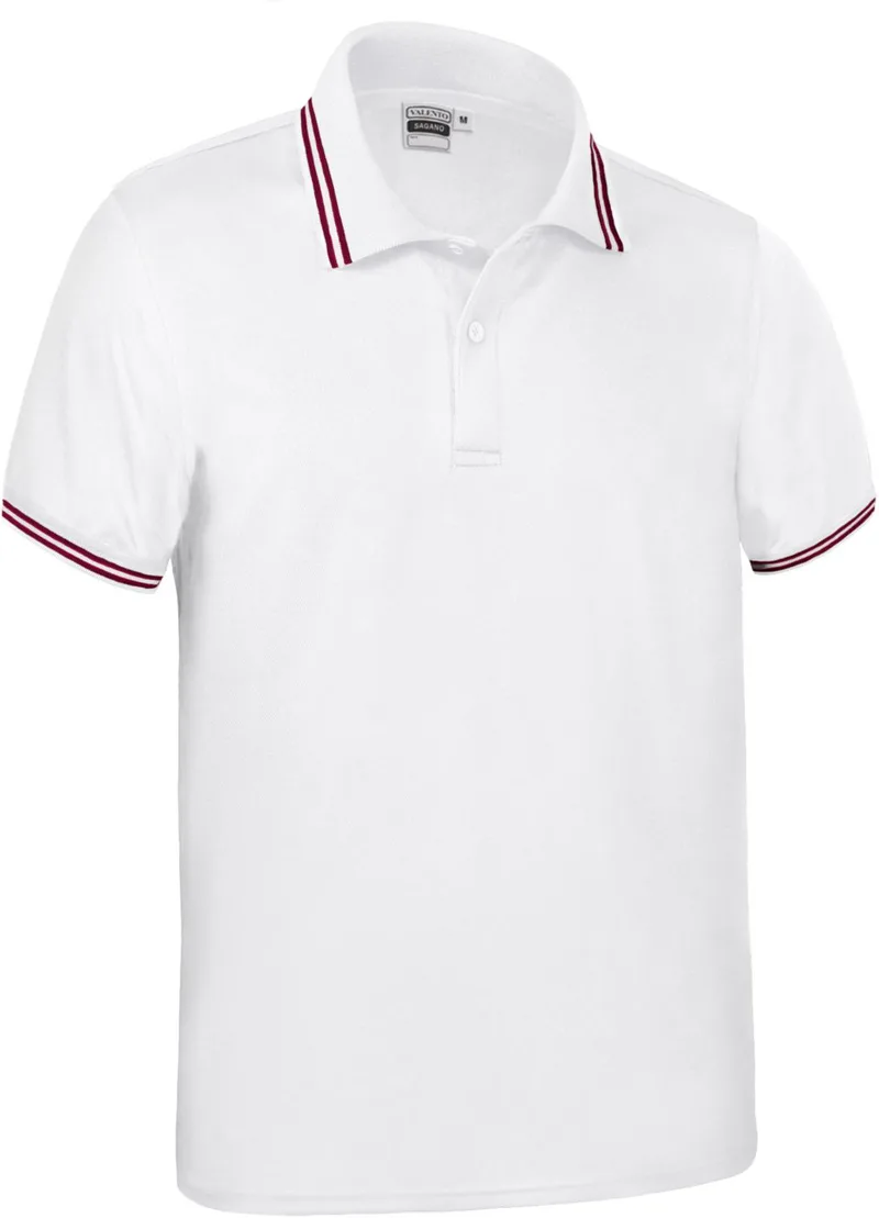 Κοντομάνικο Polo Shirt SAGANO Valento POVASAGBR White-Lotto Red