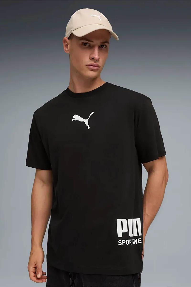 Puma ανδρικό T-shirt με λογότυπο Relaxed Fit "Sport Graphic" - 692169 Μαύρο