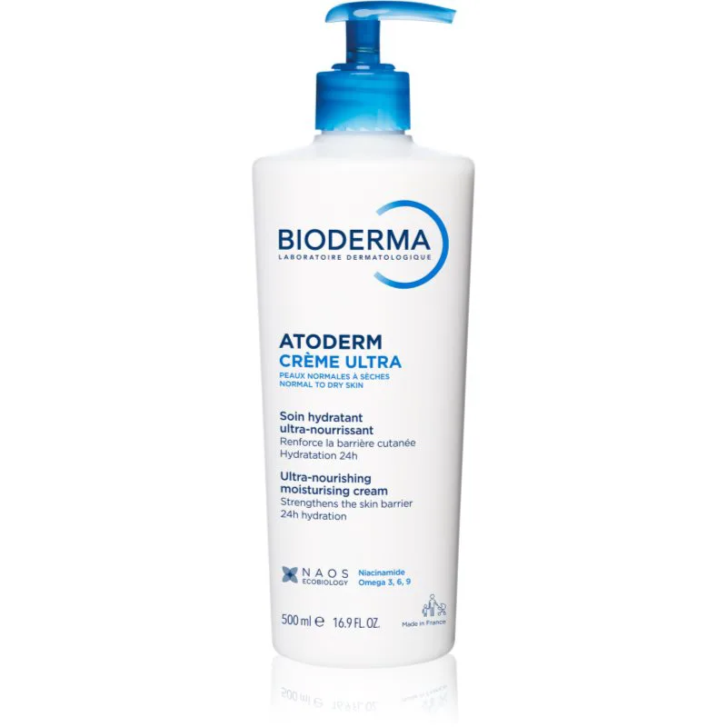 Bioderma Atoderm Créme Ultra θρεπτική κρέμα σώματος για κανονική εως ξηρή ευαίσθητη επιδερμίδα χωρίς άρωμα 500 ml