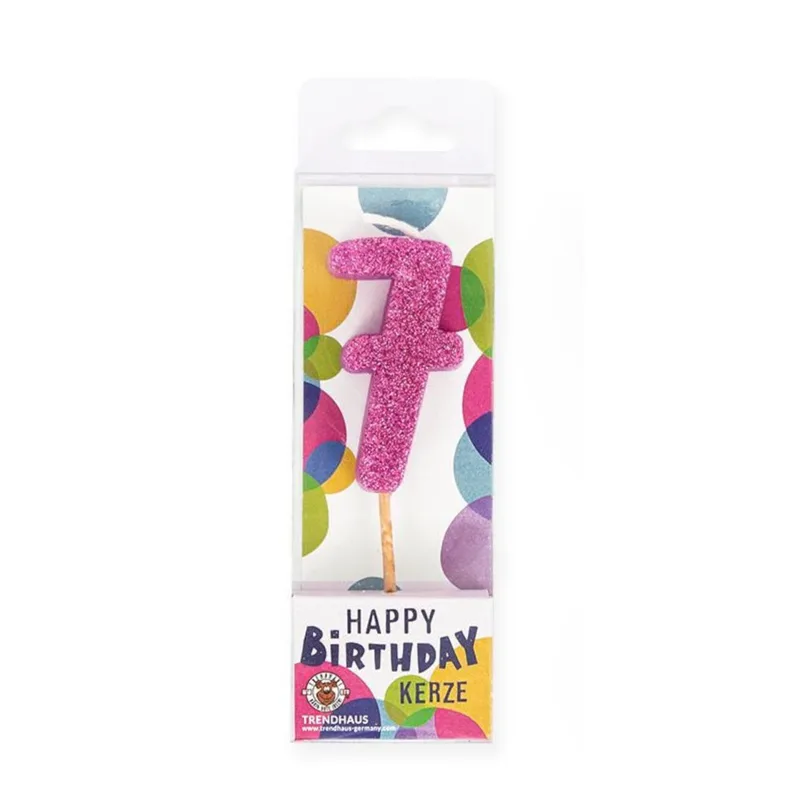 Κερί Trend Glitter Mini No 7 8,8cm 957634 (Τυχαία επιλογή χρώματος)