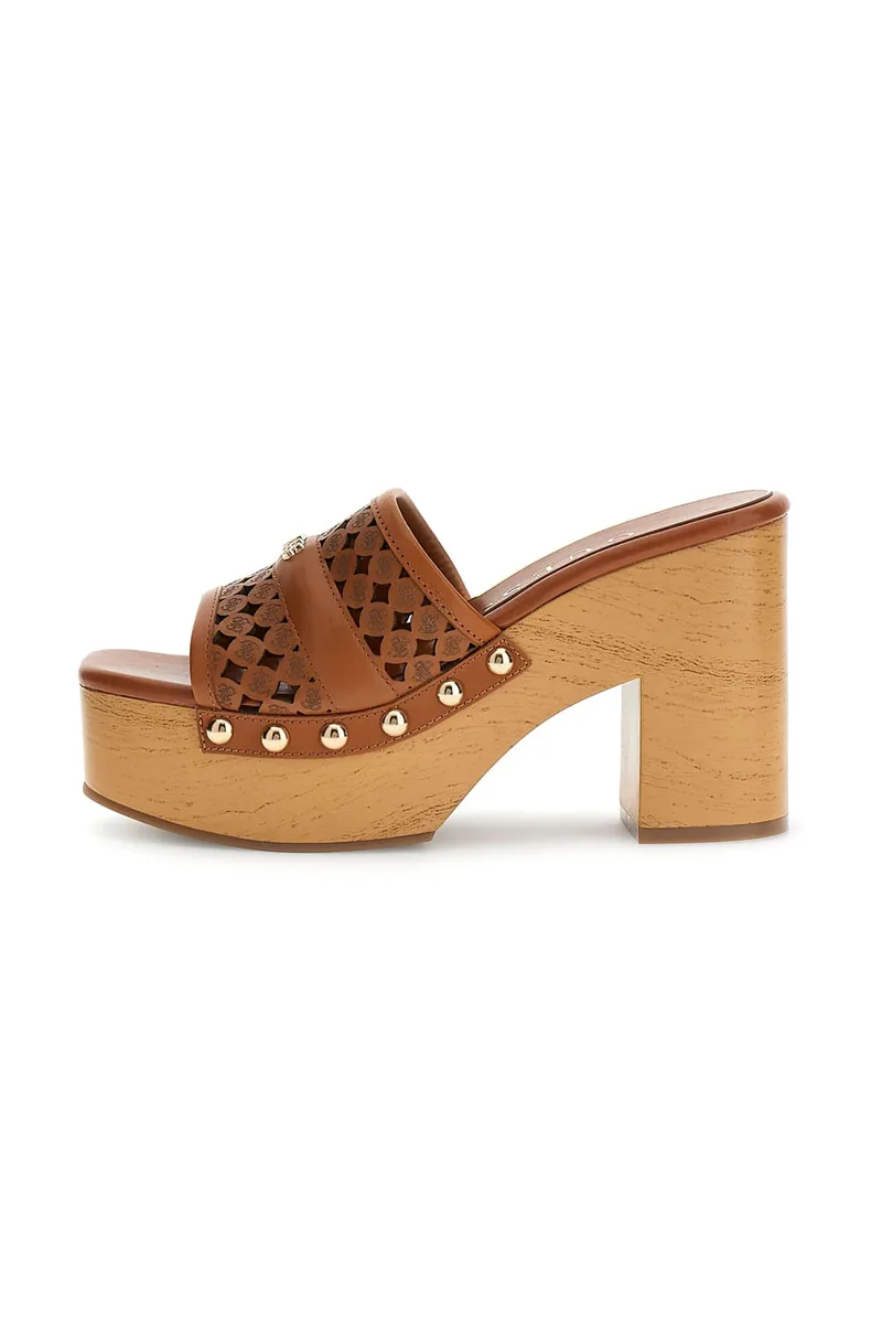 Guess γυναικεία mules "Quill" - FLJ2LLLEA04 Καφέ