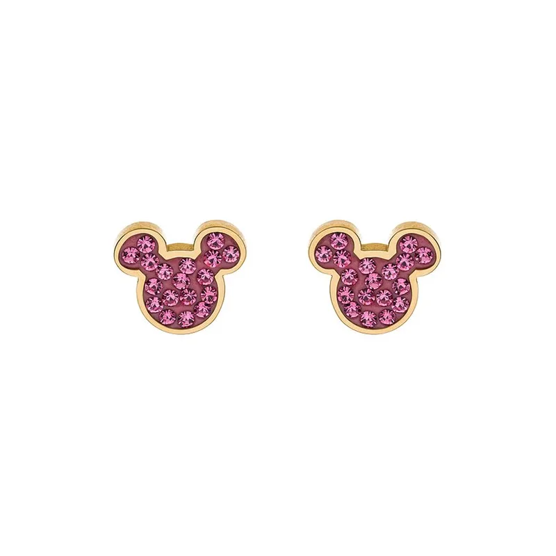 DISNEY Σκουλαρίκια Με τη Minnie Mouse Από Επιχρυσωμένο Ατσάλι E600178YRPL-B.CS