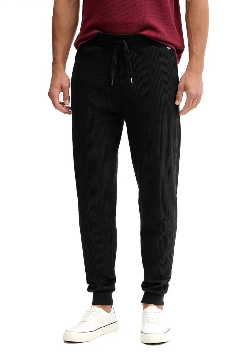 BOSS HOMEWEAR ΠΑΝΤΕΛΟΝΙ ΦΟΡΜΑ STRUCTURE PANTS ΜΑΥΡΟ