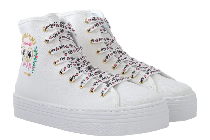 Sneaker Chiara Ferragni Tennis High Canvas CF3123_009-WHITE Γυναικείο