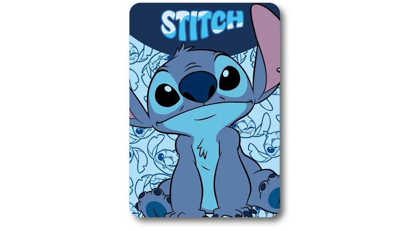 Κουβέρτα Κούνιας Fleece 100x140εκ. Disney Home Stitch 70 Sky Blue Digital Print DimCol