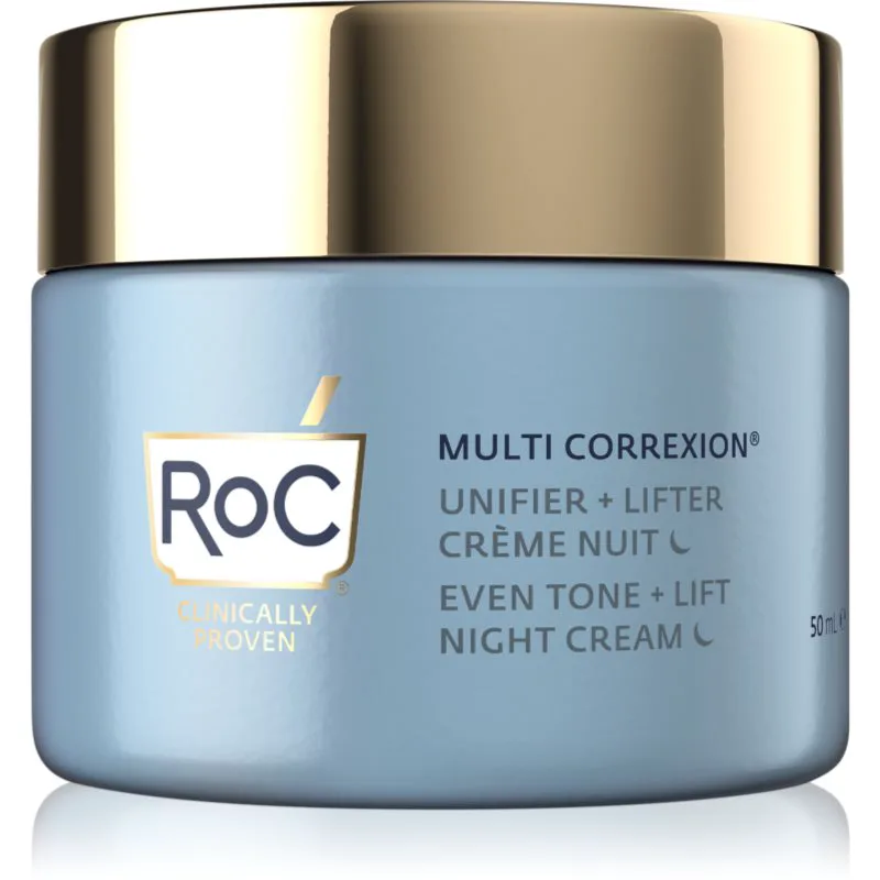RoC Multi Correxion Even Tone + Lift λαμπρυντική κρέμα νύχτας για ενοποίηση τόνου της απόχρωσης δέρματος 50 ml