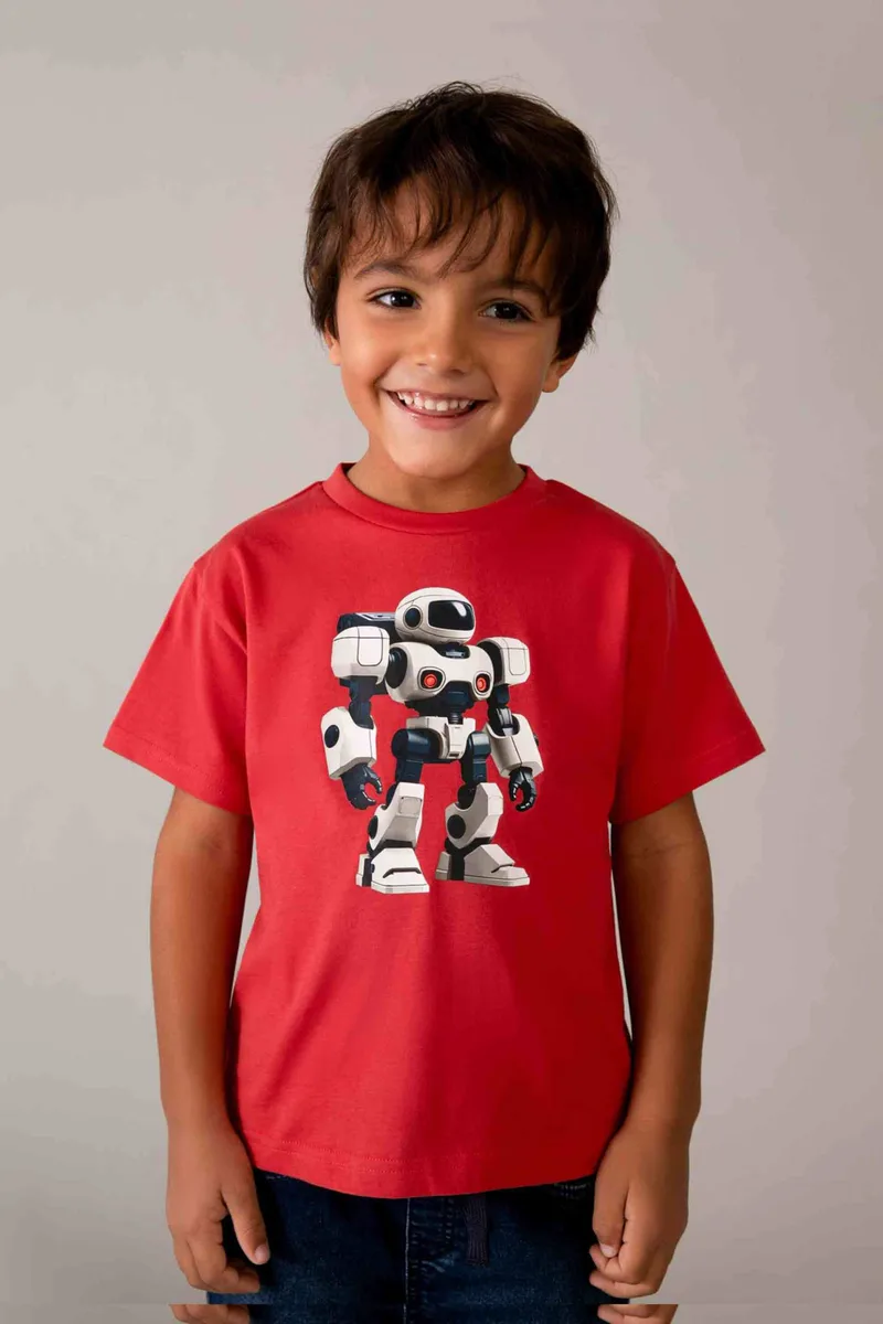 Mayoral παιδικό T-shirt με print Regular Fit - 3066-S26 Κόκκινο