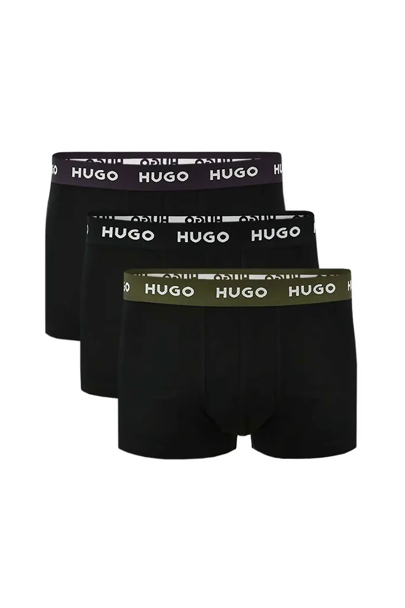 Hugo Boss σετ ανδρικά εσώρουχα boxer με logo tape στο λάστιχο (3 τεμάχια) - 50517878 Ασπρόμαυρο