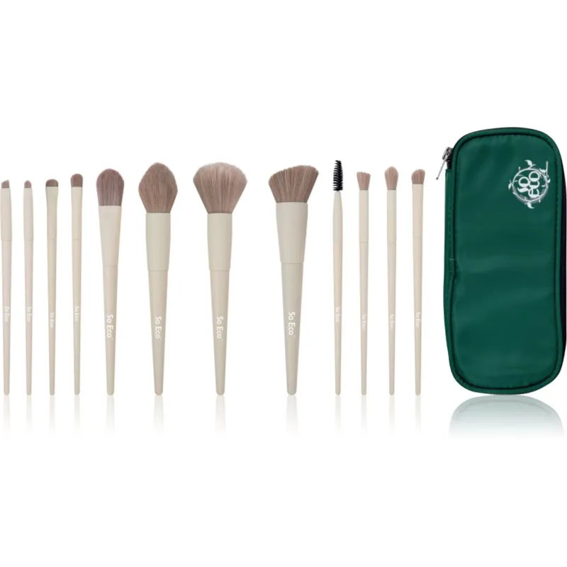 So Eco Flawless 12 Piece Brush & Bag Set Complexion Sponge Σετ βουρτσών με τσαντάκι