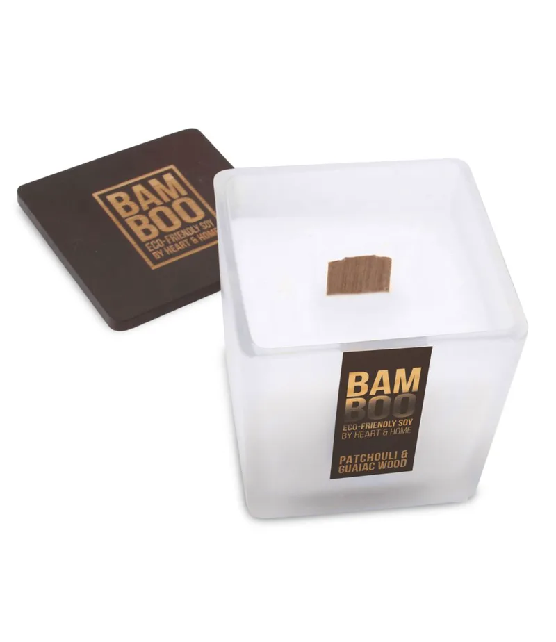 Αρωματικό κερί Bamboo 210gr Heart & Home - Πατσουλί & Ξύλο Guaiac