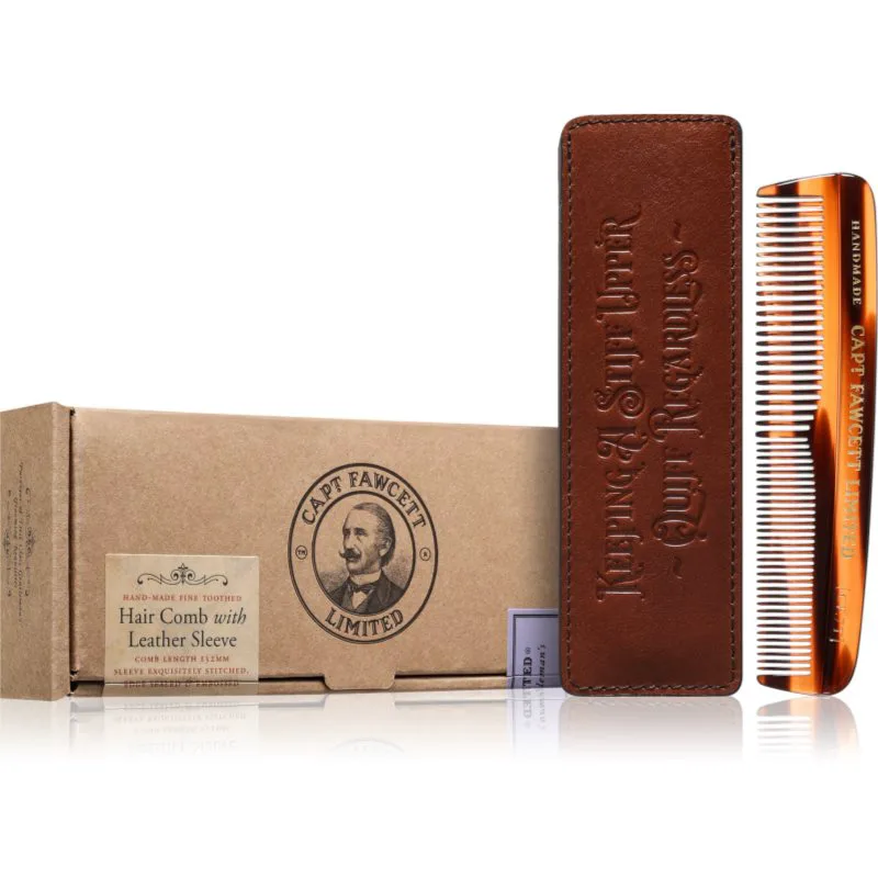 Captain Fawcett Accessories Hair Comb with Leather Case χτένα για τα γένια με θήκη 1 τμχ