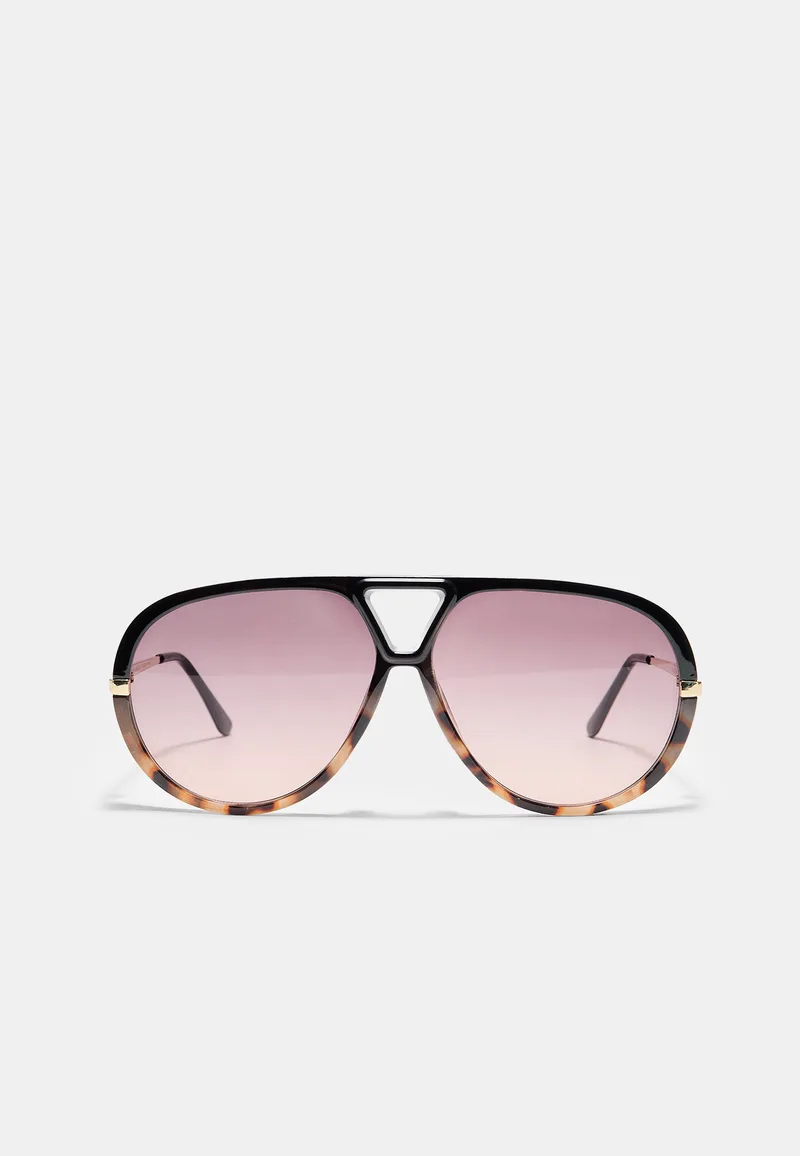 Stradivarius Γυαλιά Aviator Combi Καφέ Os