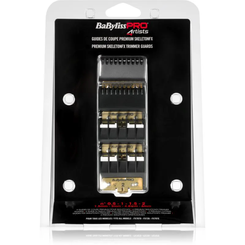BaByliss PRO Blades Skeleton FX ανταλλακτική κεφαλή 1,5mm, 3mm, 4,8mm, 6mm 4 τμχ