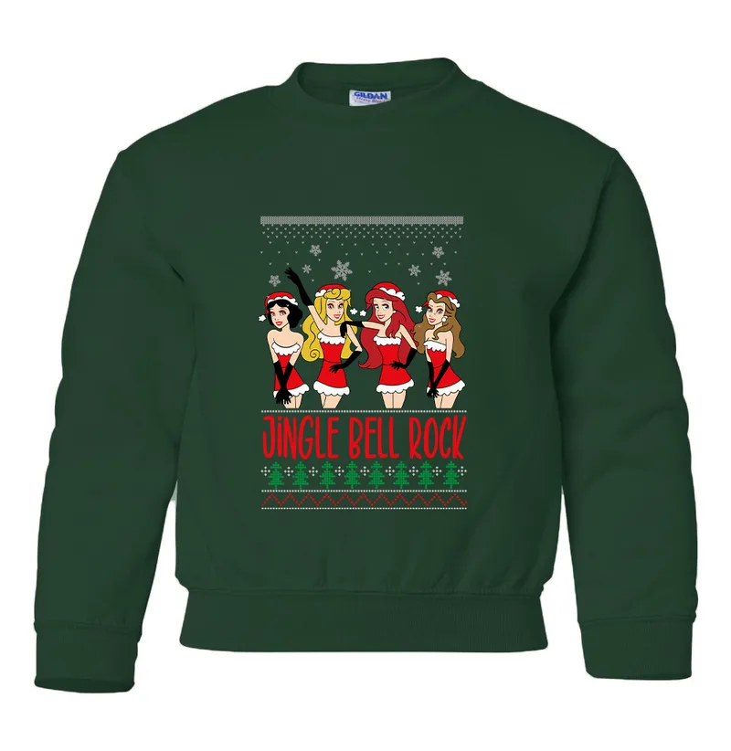 Παιδικό Χριστουγεννιάτικο Ugly Sweater Disney Princess Pop Culture Forest Green