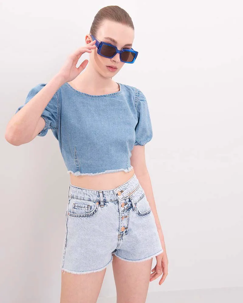Cae γυναικείο denim σορτς