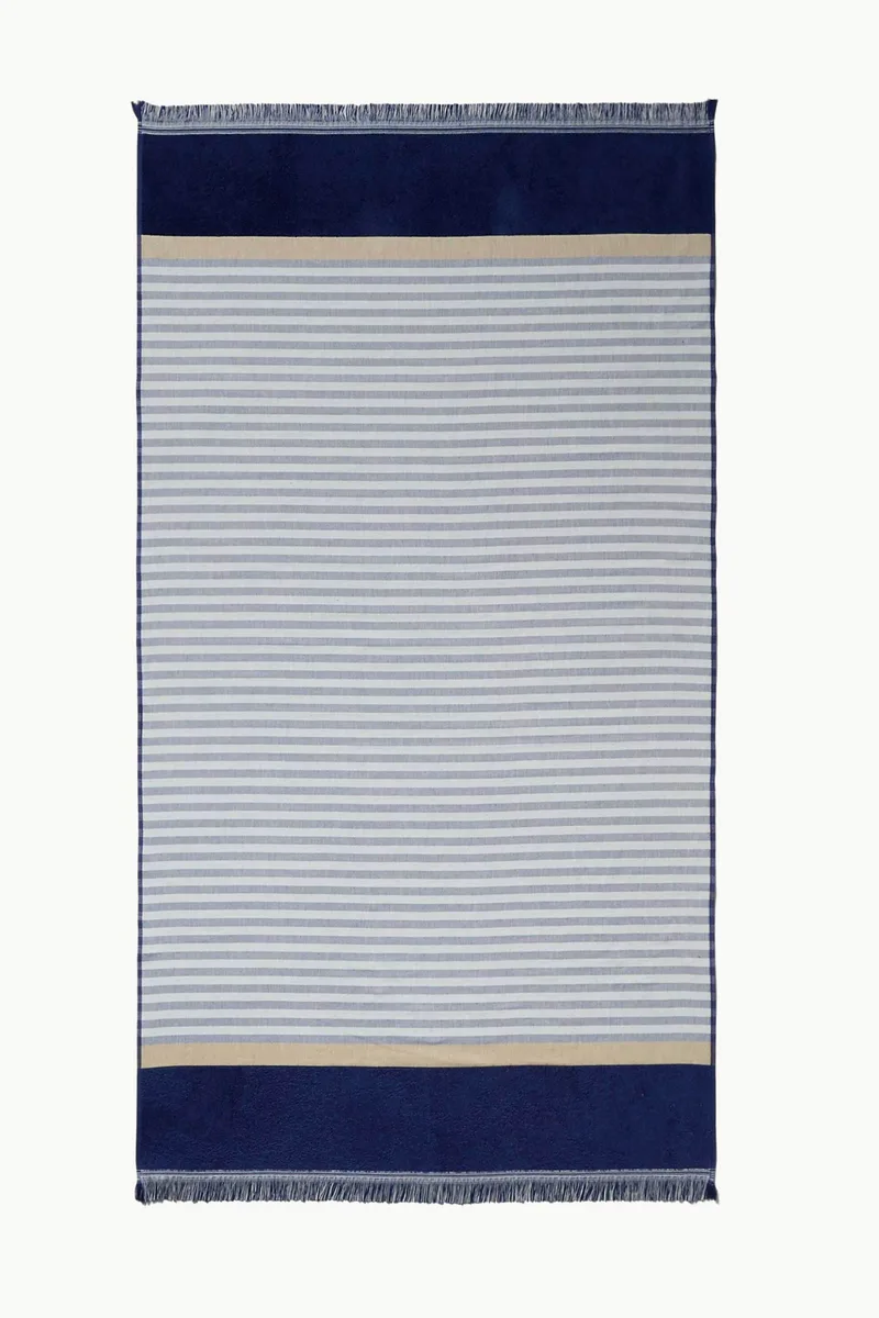 Coincasa unisex πετσέτα θαλάσσης με ριγέ σχέδιο 90 x 170 cm - 006816293 Μπλε
