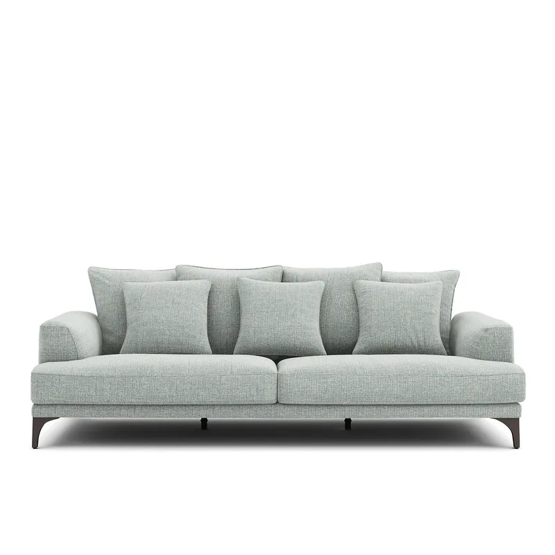 Καναπές με μελανζέ ταπετσαρία Μ105xΠ217xΥ84cm