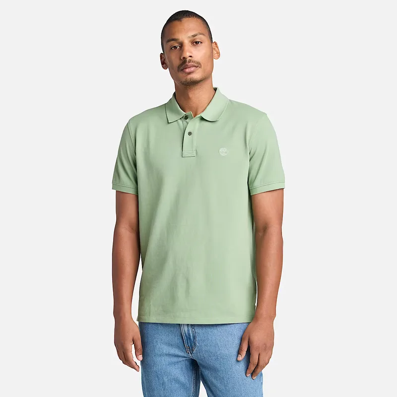 Timberland Ανδρική Μπλούζα SS Millers River Pique Polo TB0A6VDP-EC6 Πράσινο