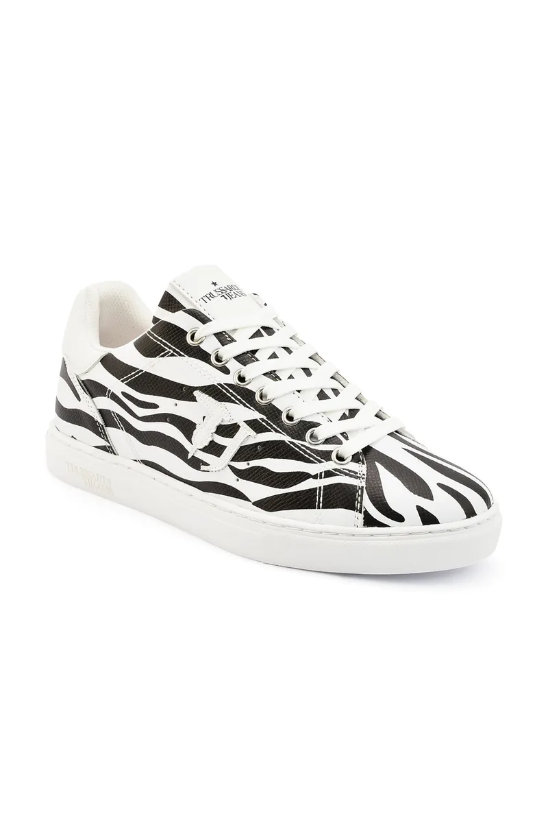 Trussardi Jeans γυναικεία sneakers με animal print - 79A00453-9Y099998 Λευκό