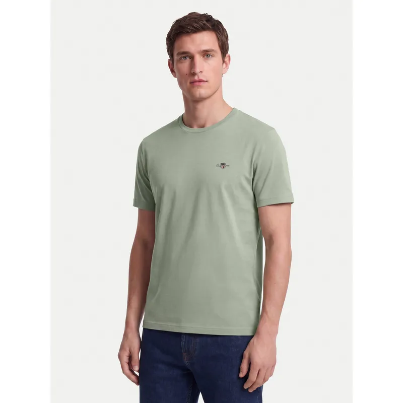 Gant T-Shirt Shield 2003184 Ανοιχτό πράσινο Regular Fit