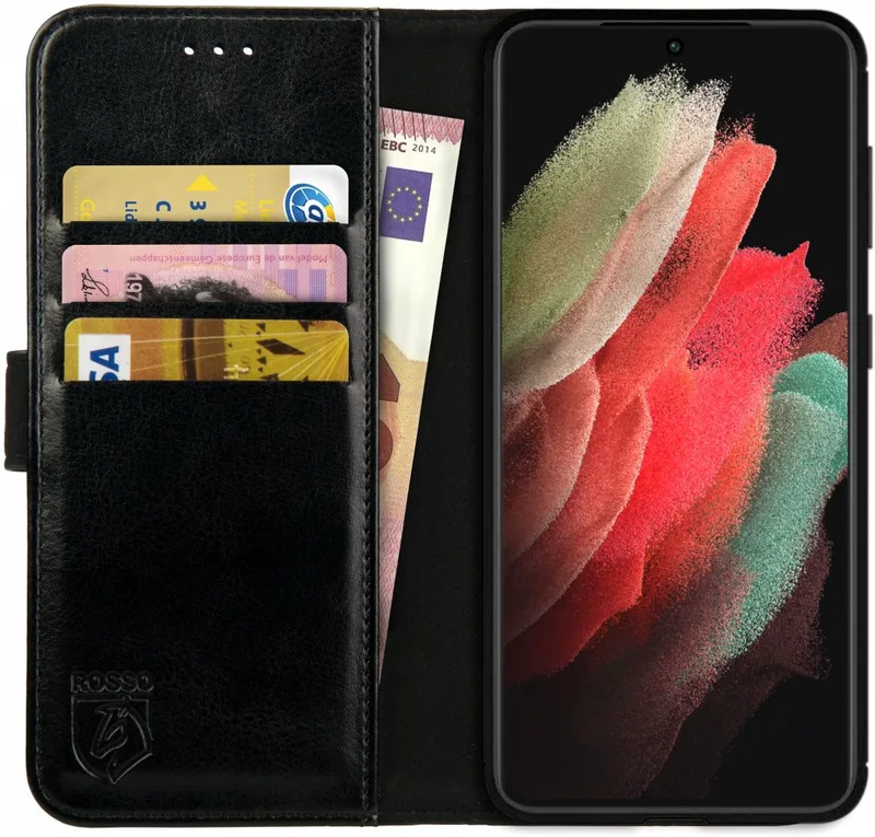 Κόκκινο Element PU Θήκη Πορτοφόλι Samsung Galaxy S21 Ultra 5G - Black (8719246286025)