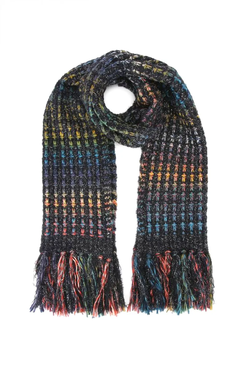 KURT GEIGER ΚΑΣΚΩΛ LUREX KNIT SCARF ΑΣΗΜΙ ΛΕΠΤΟΜΕΡΕΙΕΣ ΠΟΛΥΧΡΩΜΟ