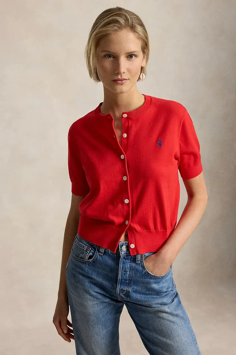 Polo Ralph Lauren Πουλόβερ με κουμπιά γυναικείο με βαμβάκι