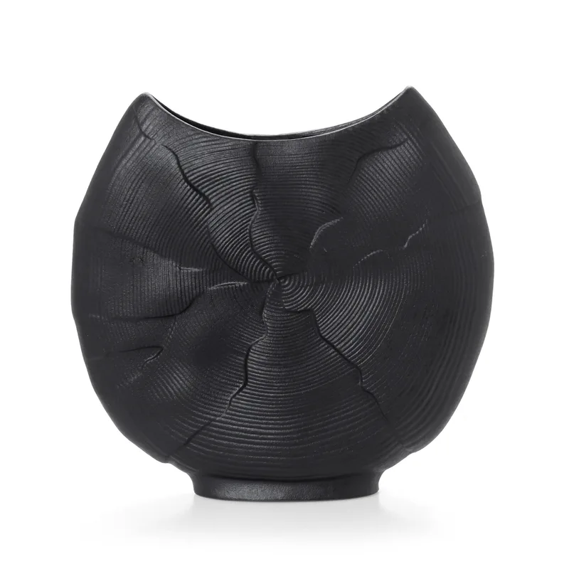 HFA Διακοσμητικό Βάζο Πορσελάνης Iron Terra Matt Black 24cm