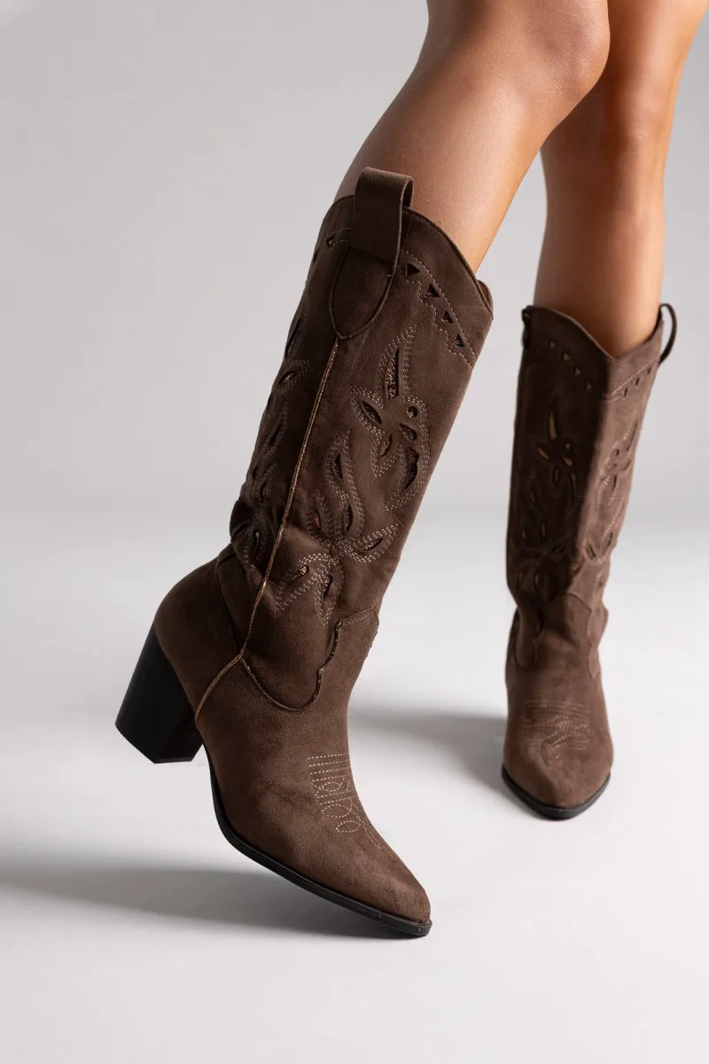 ERYNN Cowboy Boots - 00-09 - Brown Suede