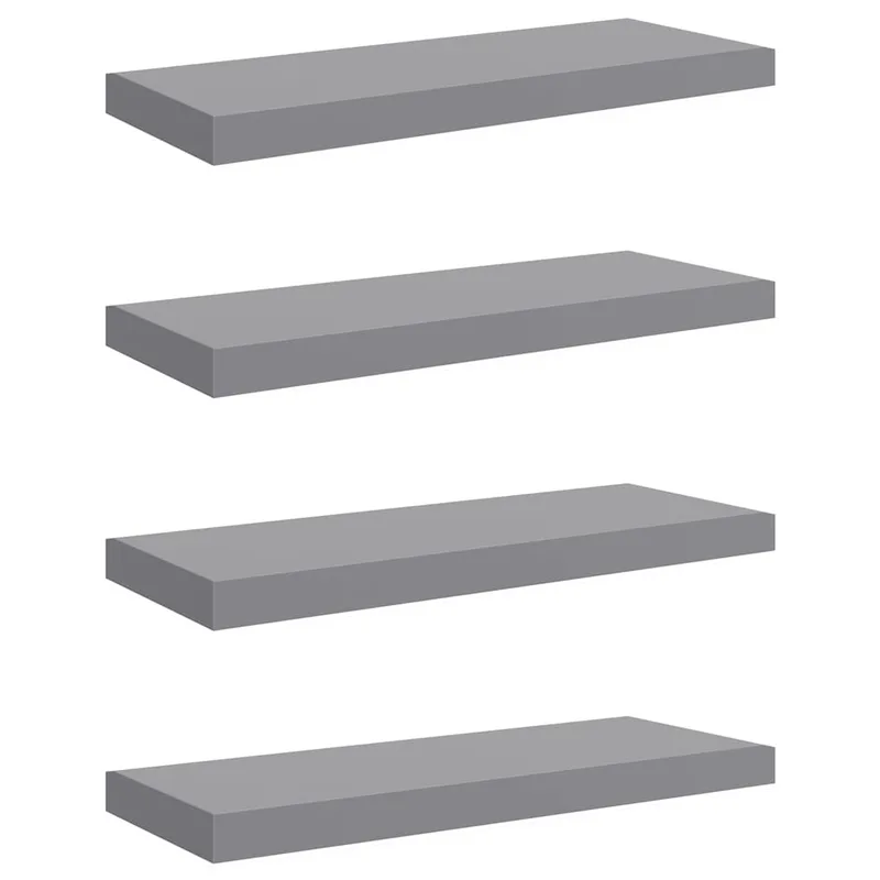 vidaXL Ράφια Τοίχου 4 τεμ. Γκρι 60 x 23,5 x 3,8 εκ. MDF
