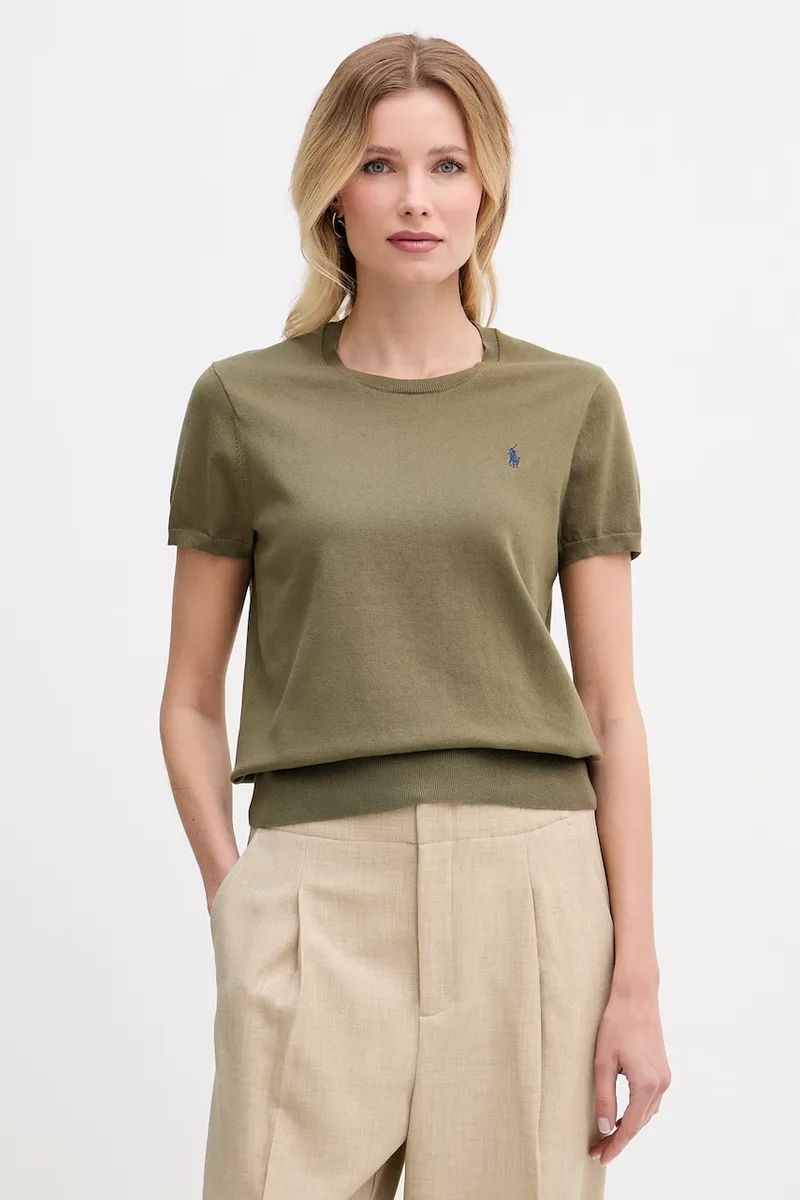 Polo Ralph Lauren πουλόβερ με κοντό μανίκι γυναικείο με βαμβάκι