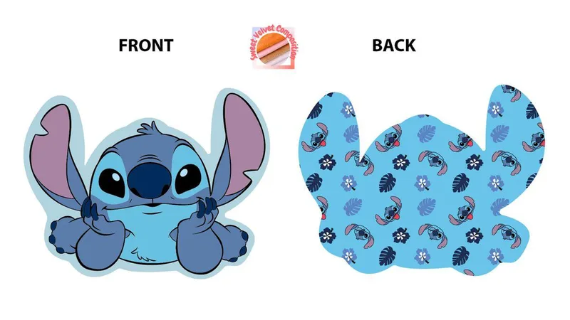Διακοσμητικό Μαξιλάρι Velboa 20εκ. Stitch 683 Sky Blue Disney Home