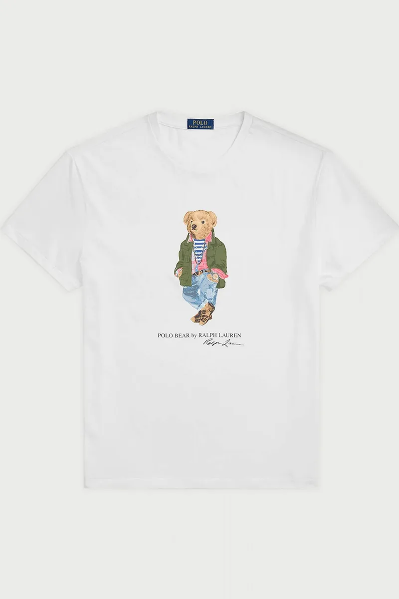 RALPH LAUREN T-SHIRT CLASSIC FIT LOGO BEAR ΛΕΥΚΟ