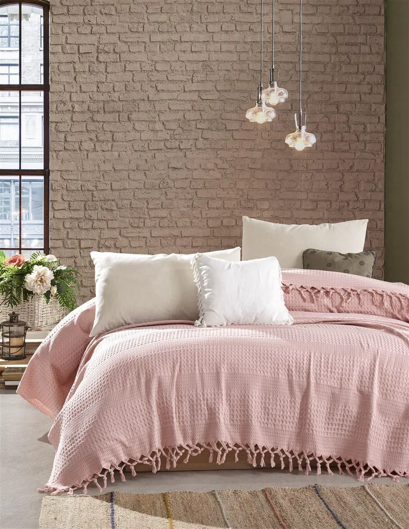 Κουβέρτα Πικέ Βαμβακερή Υπέρδιπλη 220x240εκ. Dobby Cashmere Ροζ DimCol (Ύφασμα: Βαμβάκι 100%, Χρώμα: Ροζ, Μέγεθος: Υπέρδιπλα) - DimCol - 1230415512500094