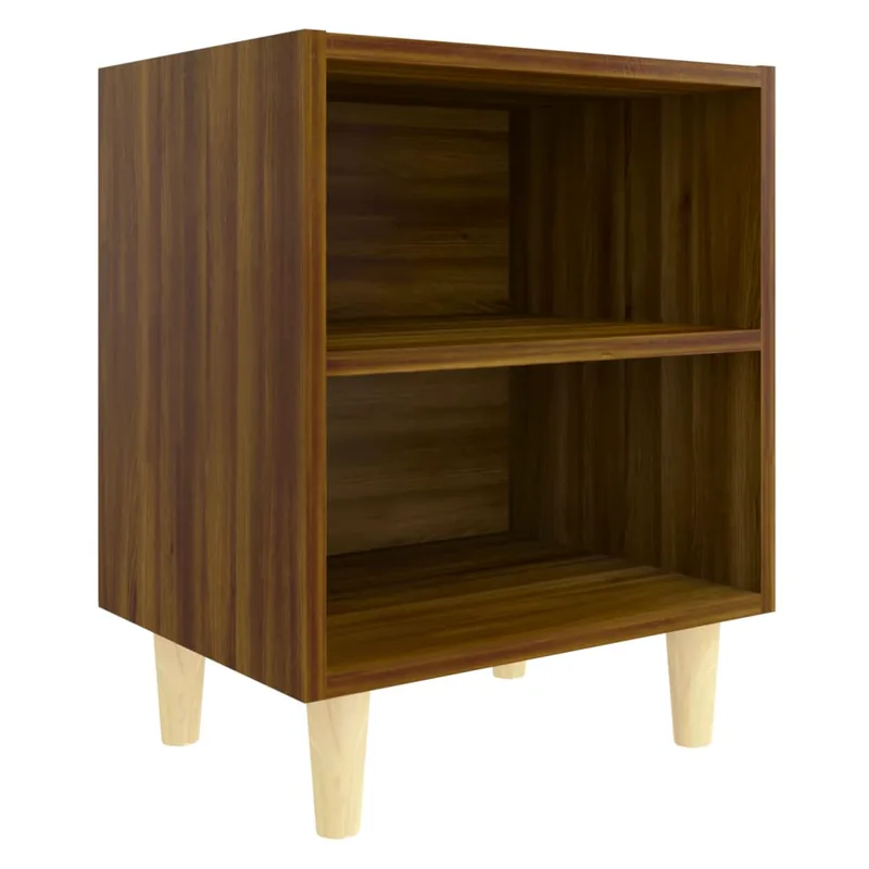 vidaXL Κομοδίνο Καφέ Δρυς 40 x 30 x 50 εκ. με Μασίφ Ξύλινα Πόδια
