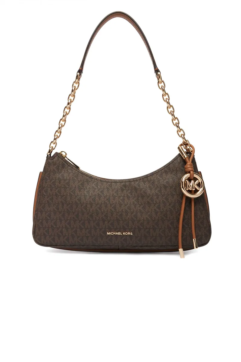 MICHAEL KORS ΤΣΑΝΤΑΚΙ ΩΜΟΥ NOLITA METAΛΛΙΚΟ LOGO ΚΑΦΕ/ΤΑΜΠΑ