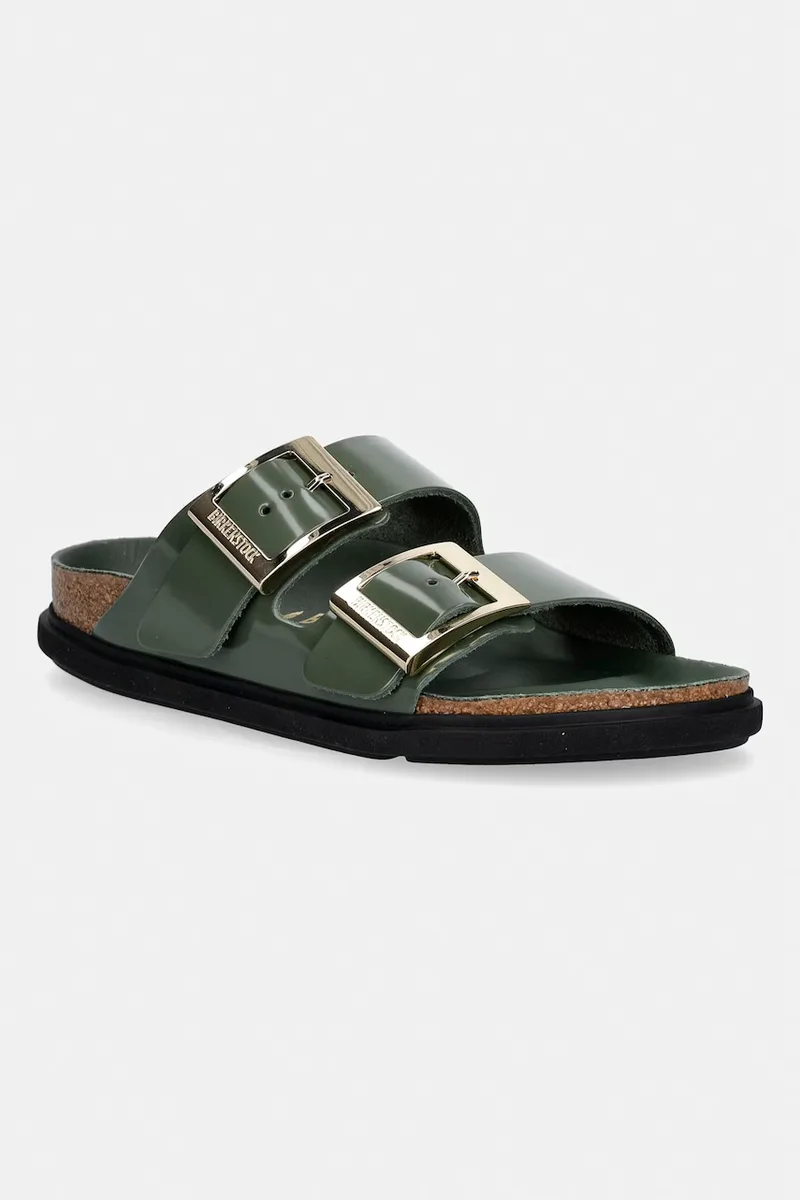 Birkenstock σαγιονάρες Γυναικεία δερμάτινες Arizona Droplet Buckle Natural Leather Patent