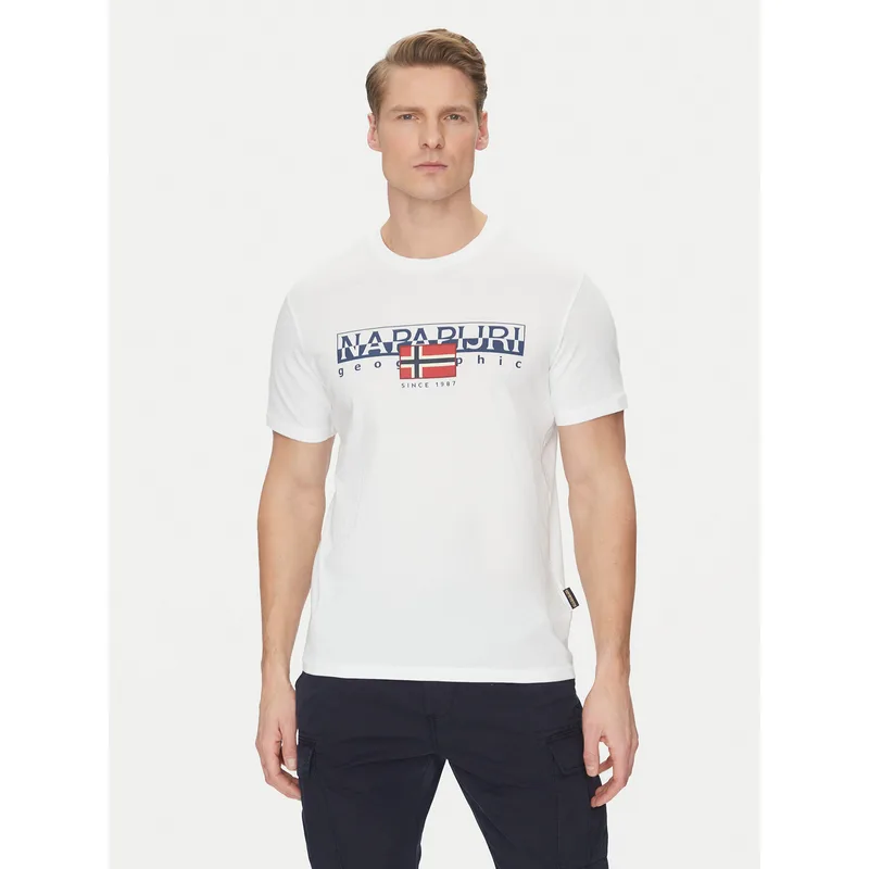 Napapijri T-Shirt S-Aylmer NP0A4HTO Λευκό Regular Fit