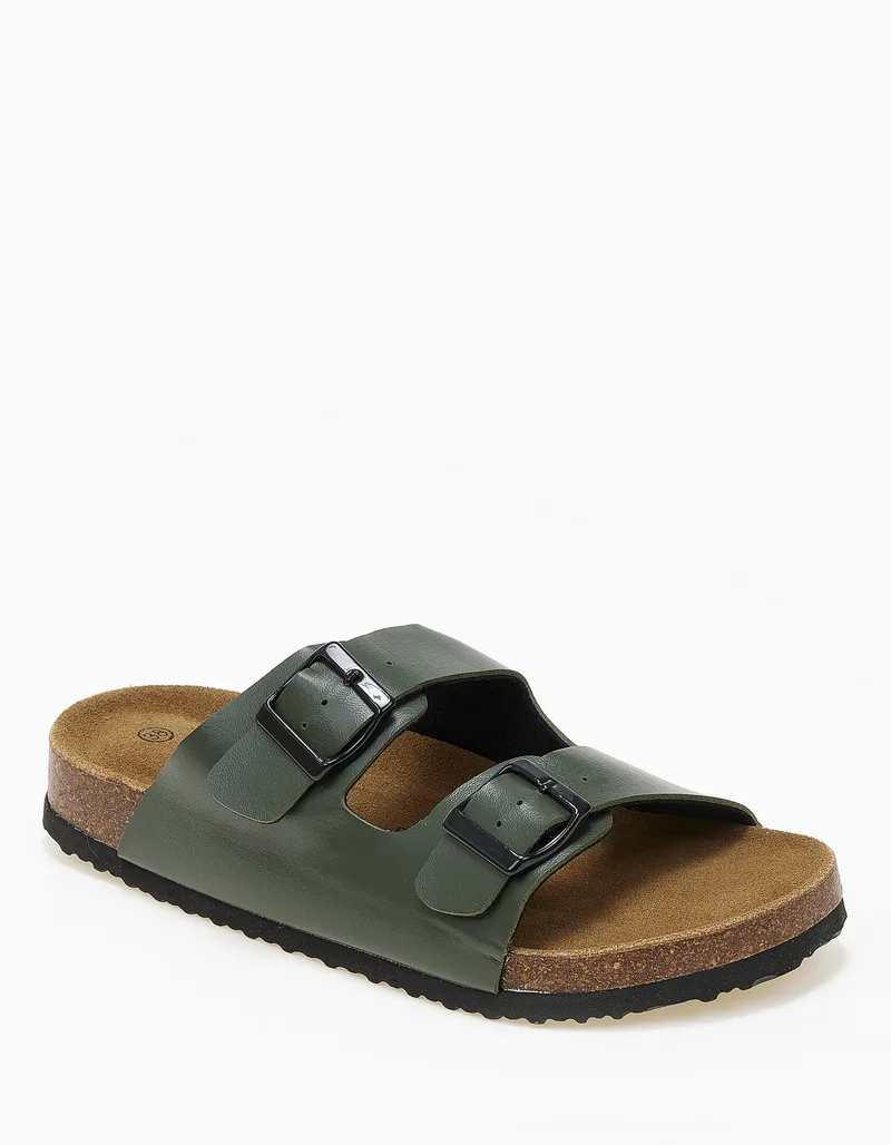 Γυναικεία σανδάλια flatform με ρυθμιζόμενα ζωνάκια και αγκράφες - Πράσινο
