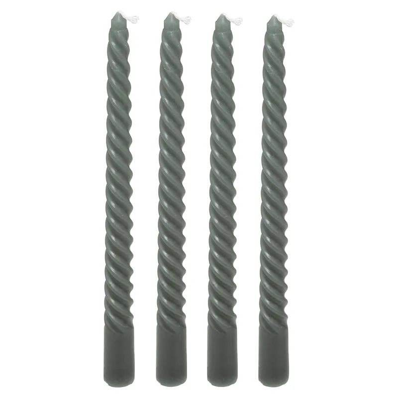 Κεριά Για Κηροπήγιο 25εκ. (Σετ 4τμχ) A-S Hugo Twist Green 207036H