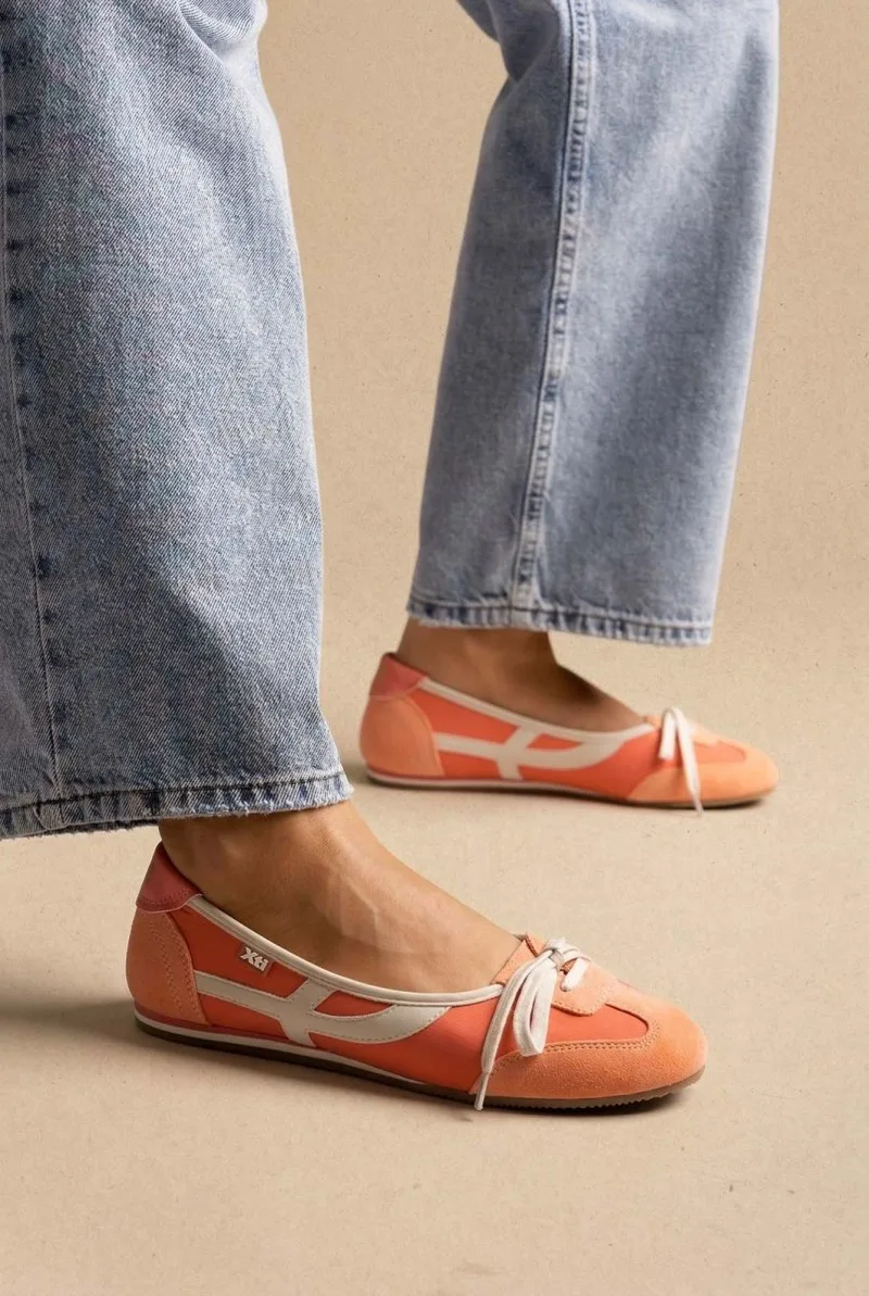 Xti Footwear Sport Ballet Flats - 145227 - Coral Suede
