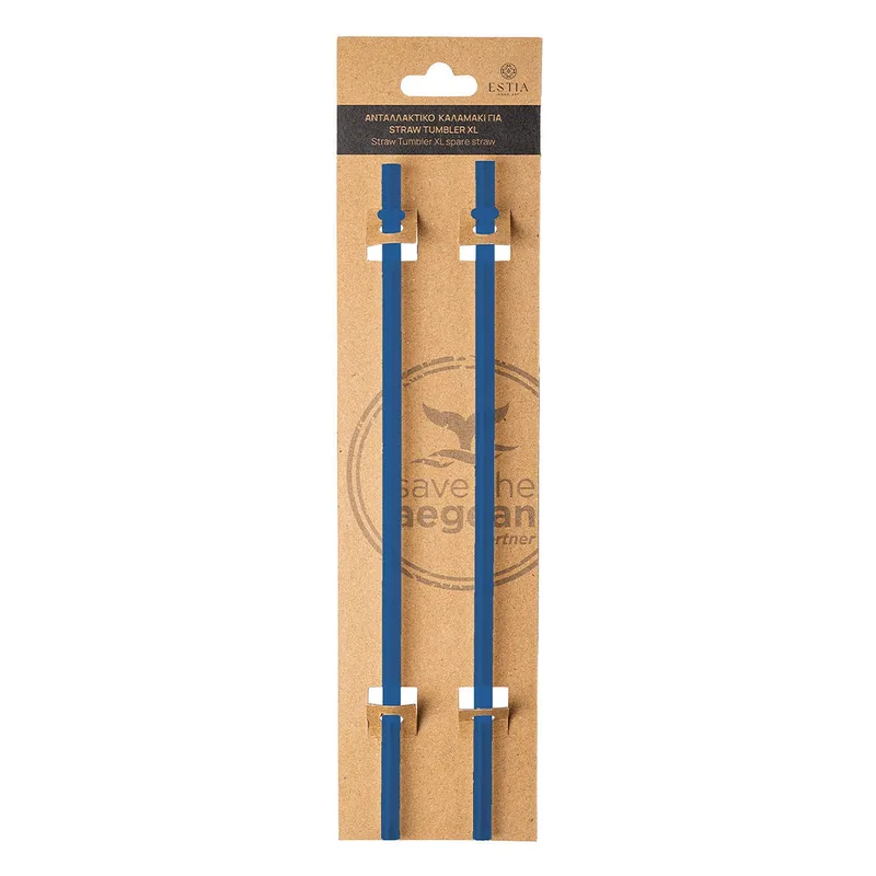 Καλαμάκια Ανταλλακτικά Straw Tumbler XL Denim Blue 900ml 2Τμχ Estia 01-32364