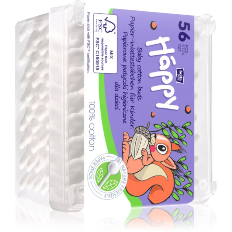 BELLA Baby Happy 100% cotton μπατονέτες για παιδιά 56 τμχ