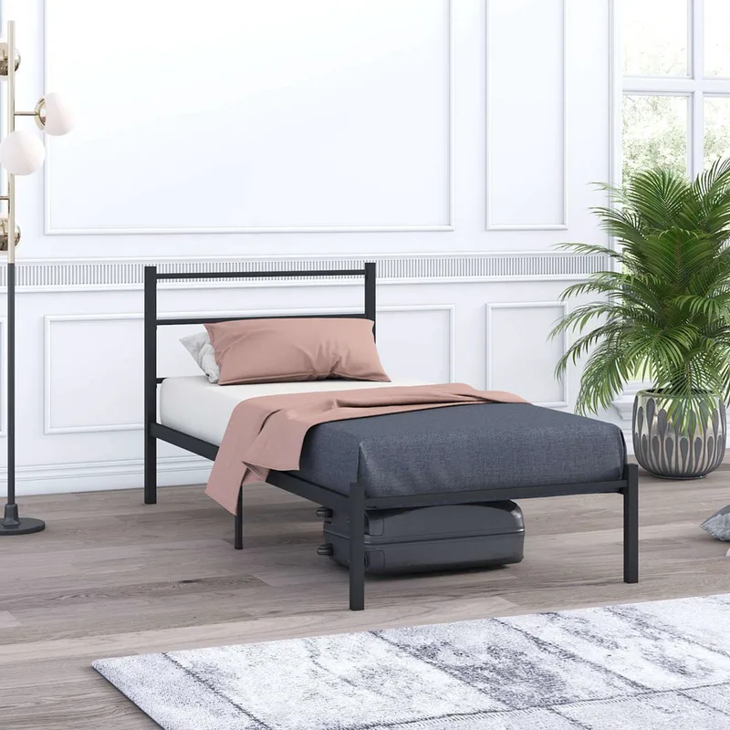 Σκελετός Μονού Κρεβατιού Basic - Black 90X200 837Wst1119 (90x85x200 cm)