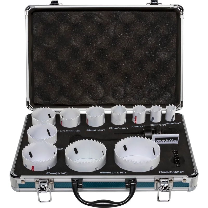 Makita D-47298 BIM Bi-Metal Hole Saw Set, 14 Pieces